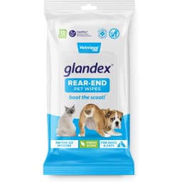 Vetnique Labs Glandex Boot the Scoot Rear End Anal Gland Cleaning & Deodorizing Hygienic Dog & Cat Wipes, 12 count
