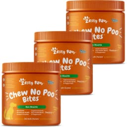 Zesty Paws Chew No Poo Chicken Flavored Soft Chews Coprophagia Stool Eating Deterrent Digestive Supplement for Dogs, 270 count