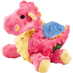 Dragons Chew Guard Squeaky Plush Dog Toy, Coral, Small