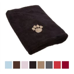 Bone Dry Embroidered Paw Print Microfiber Bath Towel, Black