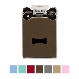 Bone Dry Embroidered Bone Microfiber Dog Bath Towel, Chocolate