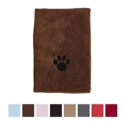 Bone Dry Embroidered Paw Print Microfiber Bath Towel, Chocolate