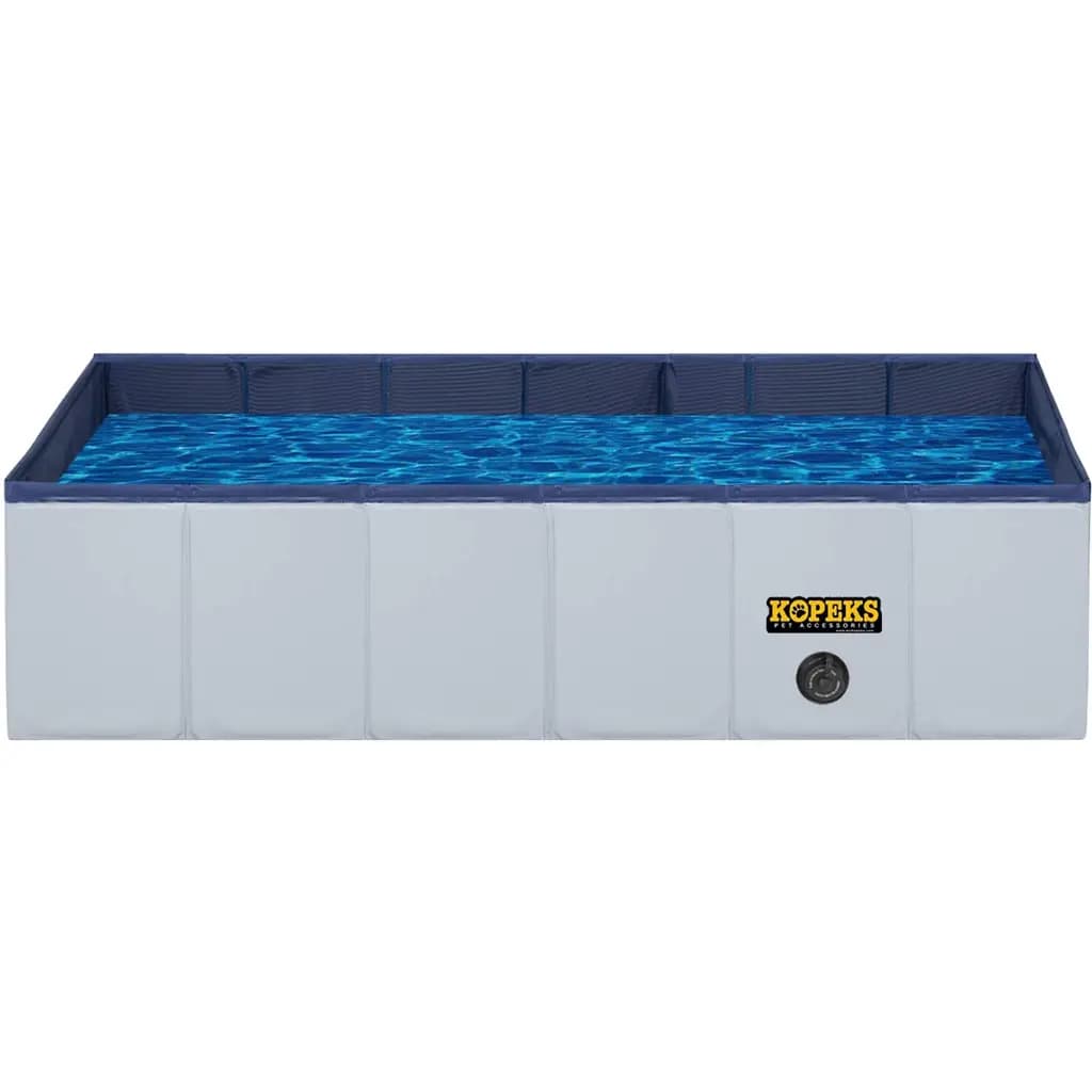 Outdoor Portable Rectangular Dog Swimming Pool, Gray, Small