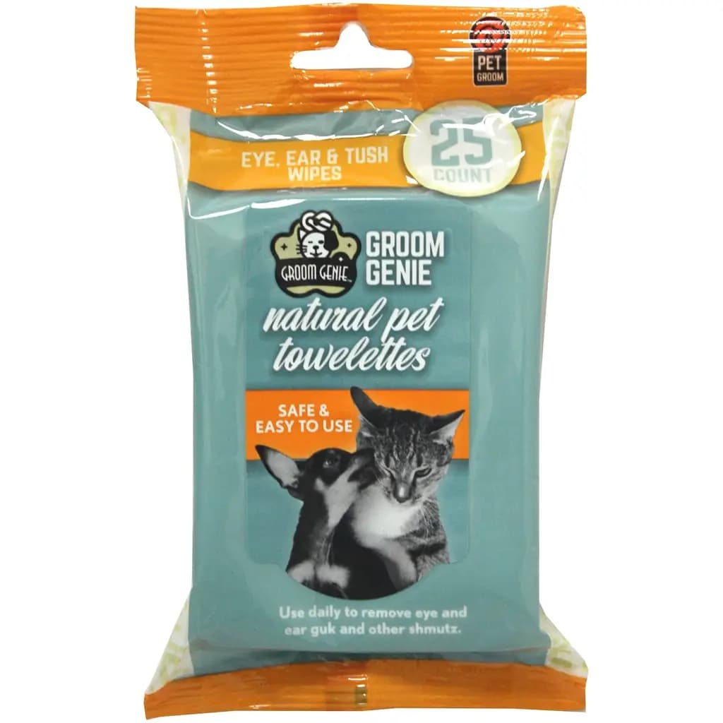 Multipet Groom Genie Eye, Ear & Tush Dog Wipes, 25 count