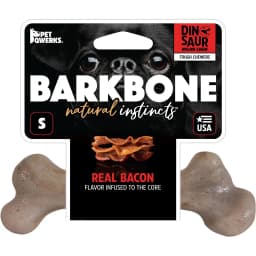 Dinosaur BarkBone Bacon Flavor Tough Dog Chew Toy, Small