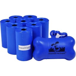Downtown Pet Supply Dog Poop Bags & Dispenser, Blue, 180 bags
