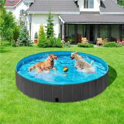 Yaheetech Foldable Outdoor Hard Plastic Dog & Cat Swimming Pool, Blue, Medium