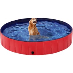 Foldable Outdoor Hard Plastic Dog & Cat Swimming Pool, Red, XX-Large