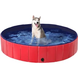 Yaheetech Foldable Outdoor Hard Plastic Dog & Cat Swimming Pool, Red, X-Large