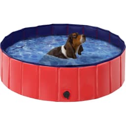Yaheetech Foldable Outdoor Hard Plastic Dog & Cat Swimming Pool, Red, Medium