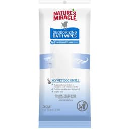 Nature's Miracle Deodorizing Dog Bath Wipes, 25 count, Fresh & Clean