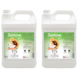 TropiClean Luxury 2-in-1 Papaya & Coconut Dog Shampoo & Conditioner, 1-gal bottle, bundle of 2