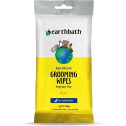 Earthbath Hypo-Allergenic Fragrance Free Cat & Dog Grooming Wipes, 30 count