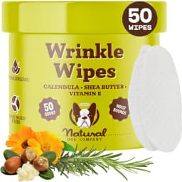 Natural Dog Company Wrinkle Balm Dog Grooming Wipes, 50 count