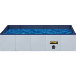 Outdoor Portable Rectangular Dog Swimming Pool, Gray, Medium