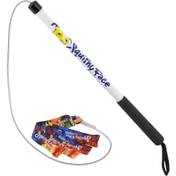 Flirt Pole V2 with Lure Squeaky Dog Toy, Rainbow Tie Dye, Junior