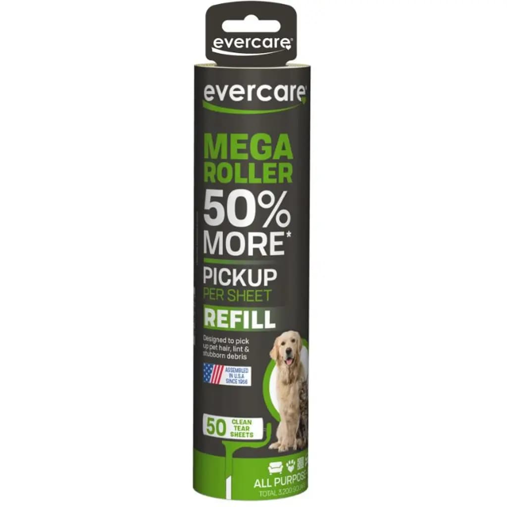 Evercare Pet Plus Mega Handheld Lint Roller Dog & Cat Stain Removers, 50 count