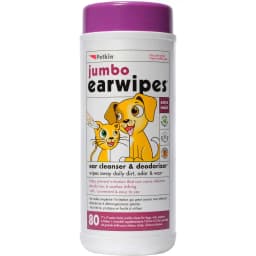 Jumbo Dog & Cat Ear Wipes, 80 count