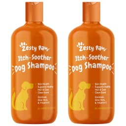 Zesty Paws Itch Soother Dog Shampoo with Oatmeal & Aloe Vera, for Skin Moisture & Shiny Coats, 16-fl oz bottle, bundle of 2