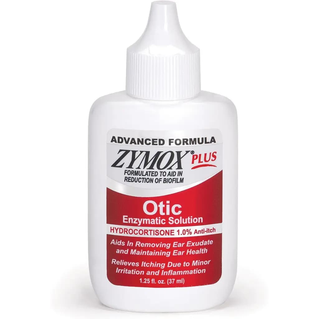 Zymox Plus Advanced Formula 1% Hydrocortisone Otic Dog & Cat Ear Infection Solution, 1.25-fl oz bottle