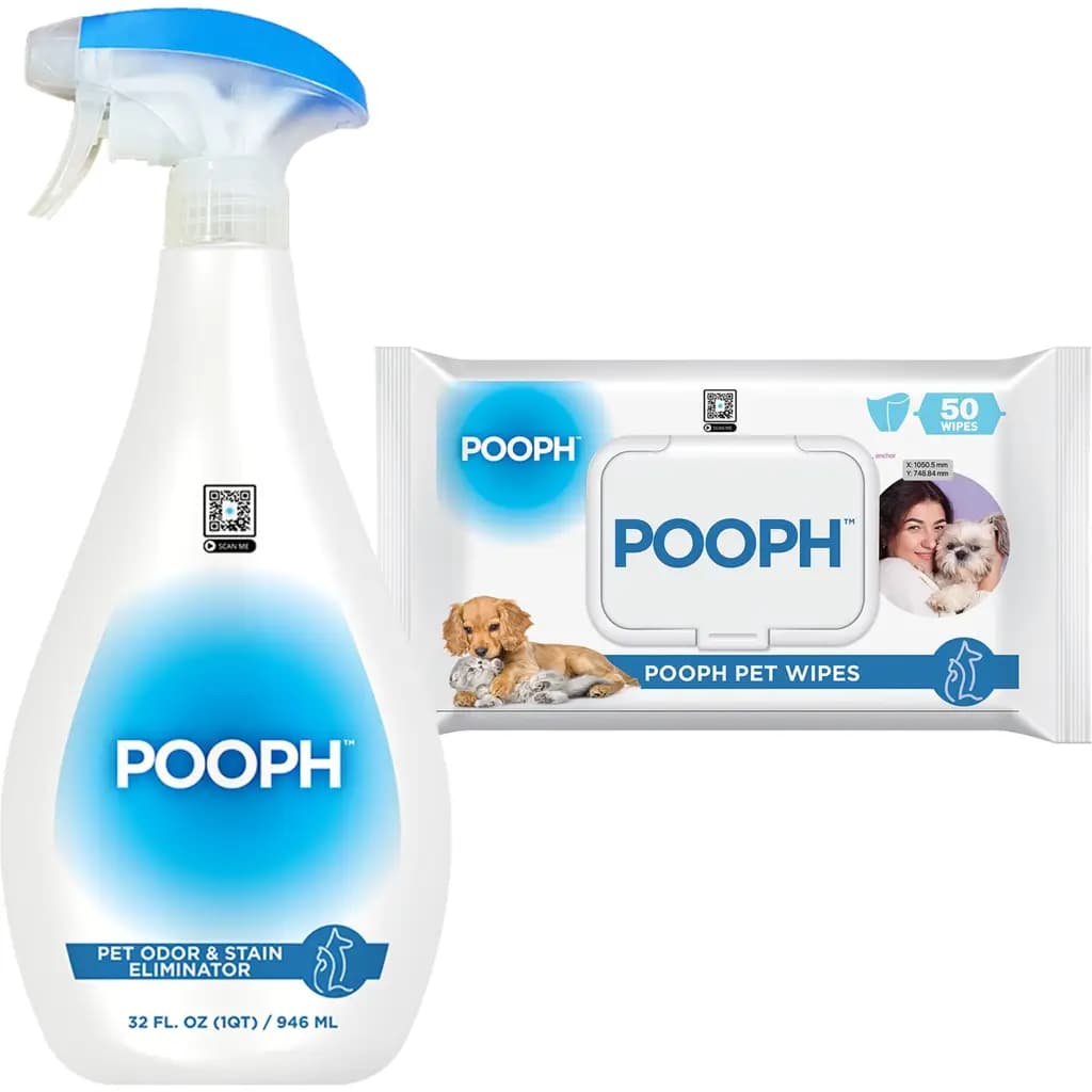 POOPH Odor & Stain Eliminator, 32-oz bottle + Pet Wipes, 50 count