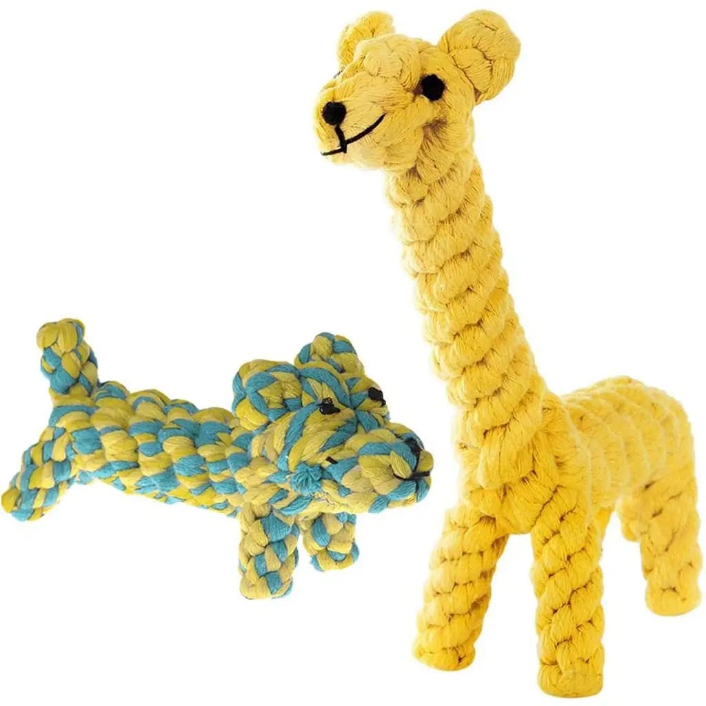 SunGrow Chewers Small Dog & Cat Tug of War Rope & Chase Teething Toys, 2 count