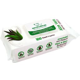 Aloe Vera Unscented Dog & Cat Grooming Wipes, 100 count