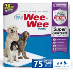 Four Paws Super Absorbent Dog Pee Pads, 24 x 24-in, 75 count
