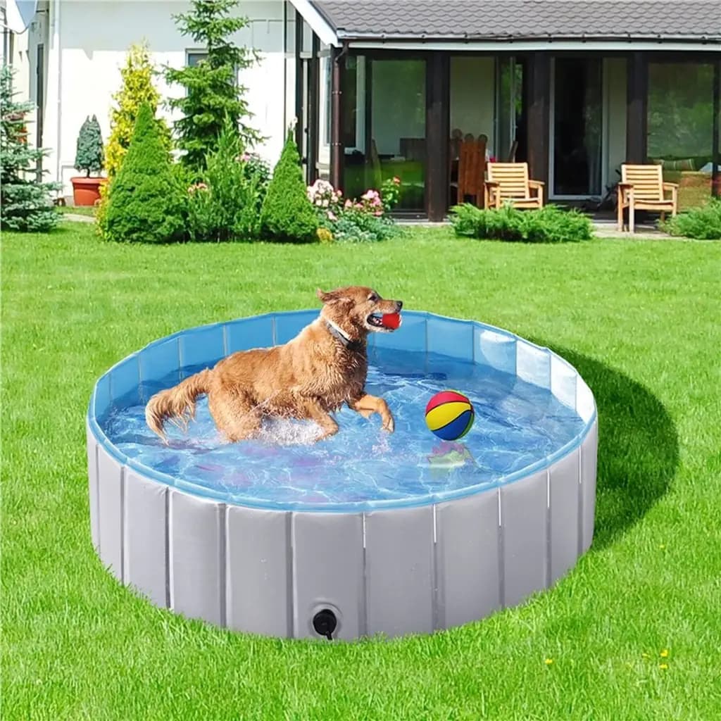 Yaheetech Foldable Pet Pool, Gray, Large, 47.5-in