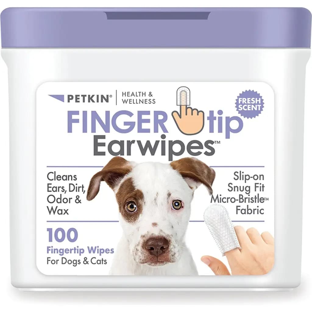 Fingertip Ear Wipes Dog & Cat Grooming Wipes, 100 count