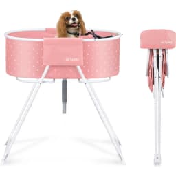 Elevated Folding Pet Bath Tub & Wash Station, Pink