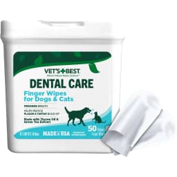 Vet's Best Dental Care Finger Wipes Dog & Cat Dental Wipes, 50 count