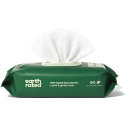 Earth Rated Thick Hypoallergenic Dog Grooming Wipes, Unscented, 60 count