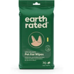 Earth Rated Hypoallergenic Pet Ear Wipes Wild Oat Scent, 70 count