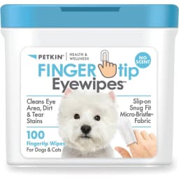 Fingertip Eye Wipes Dog & Cat Grooming Wipes, 100 count