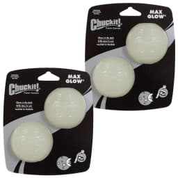 Max Glow Ball Dog Toy, 4 count, Medium