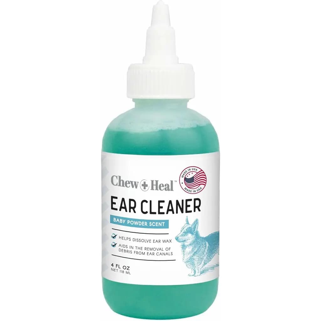 Chew + Heal Fresh Scent, Soothing Aloe, Witch Hazel & Tea Tree Oil Dog Ear Cleaner, 4-fl oz bottle
