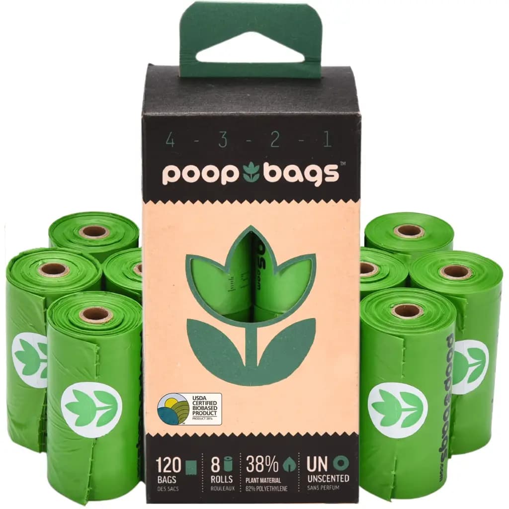The Original Poop Bags Countdown USDA Certified Biobased Rolls, Unscented, 120 count