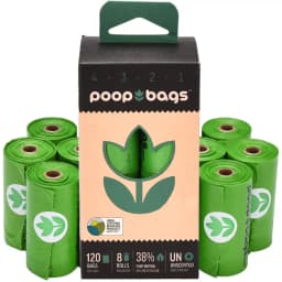The Original Poop Bags Countdown USDA Certified Biobased Rolls, Unscented, 120 count