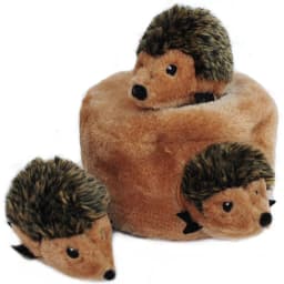 ZippyPaws Burrow Squeaky Hide & Seek Plush Dog Toy, Hedgehog Den, Puzzle Set