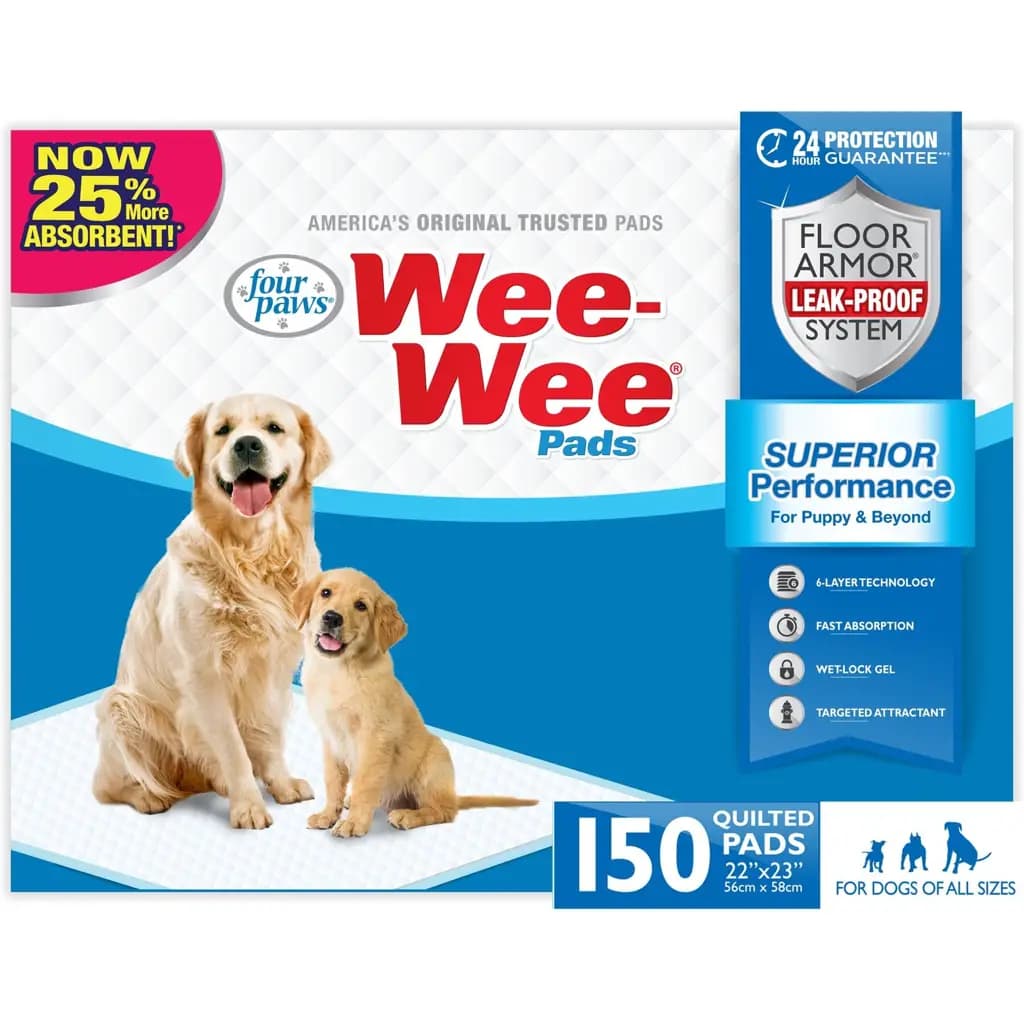 Four Paws Superior Performance Dog Pee Pads, 22 x 22-in, 150 count
