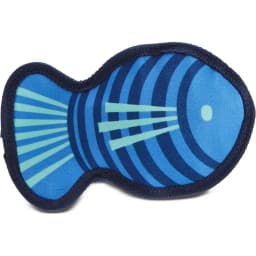 BARK Super Chewer Rad Herring 2-in-1 Plush Exterior with Hard Core Squeaky Tough Dog Chew Toy, Blue