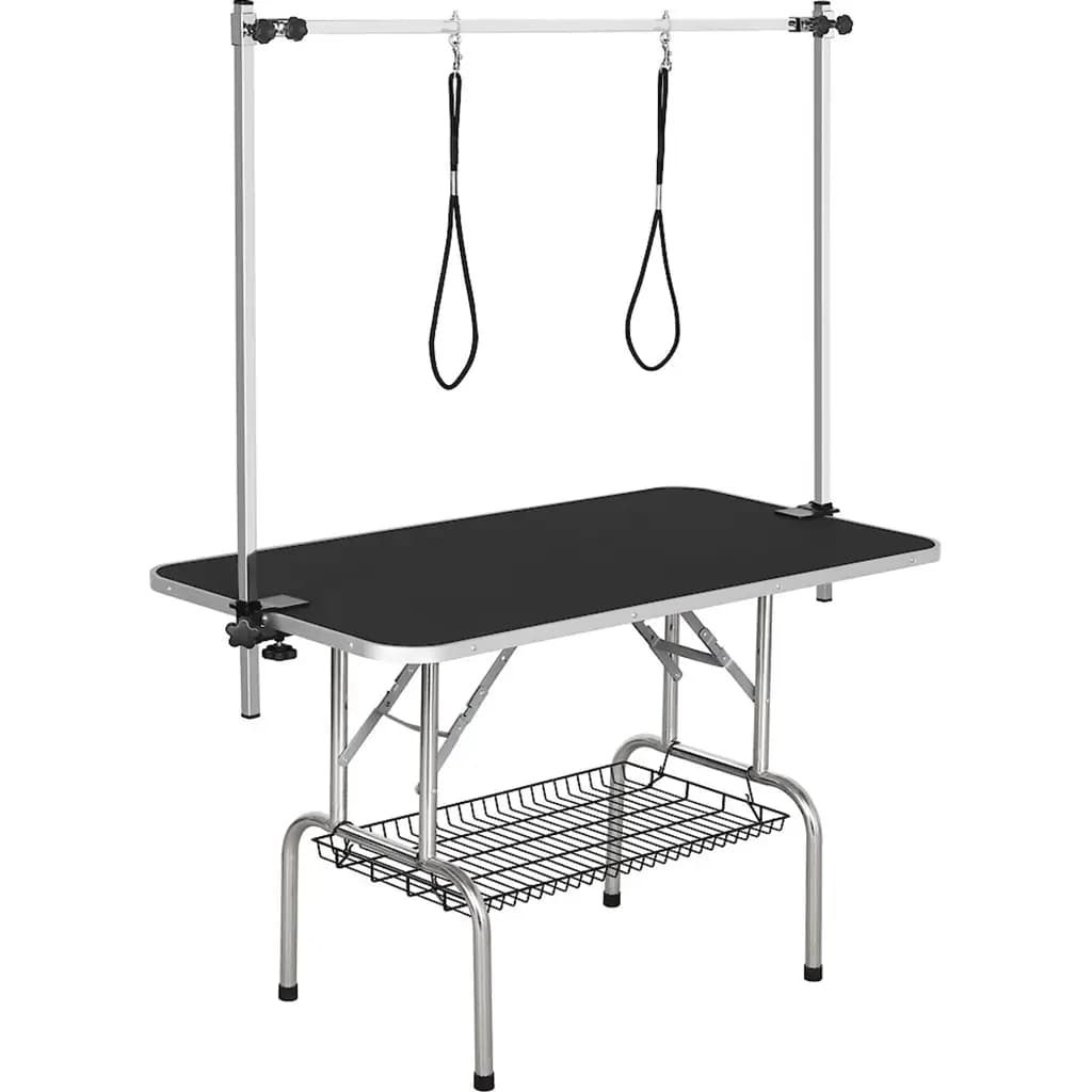 Yaheetech Foldable Retractable Bath Dog & Cat Grooming Table, Black