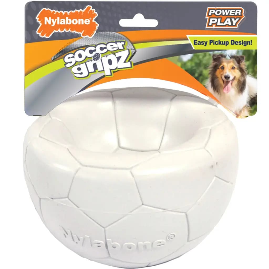 Nylabone Power Play Gripz Soccer Ball Dog Toy, Medium