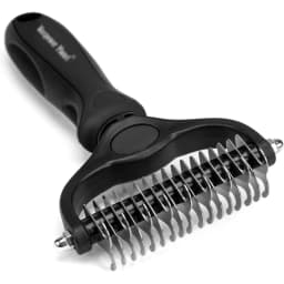 Dual Sided Undercoat Rake Dog & Cat Deshedding Tool, Black