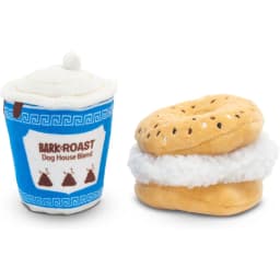 Breakfast of Chompions Multi-Part Coffee & Bagel Squeaky Plush Dog Toy, X-Small/Small