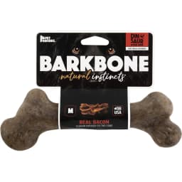 Dinosaur BarkBone Bacon Flavor Tough Dog Chew Toy, Medium