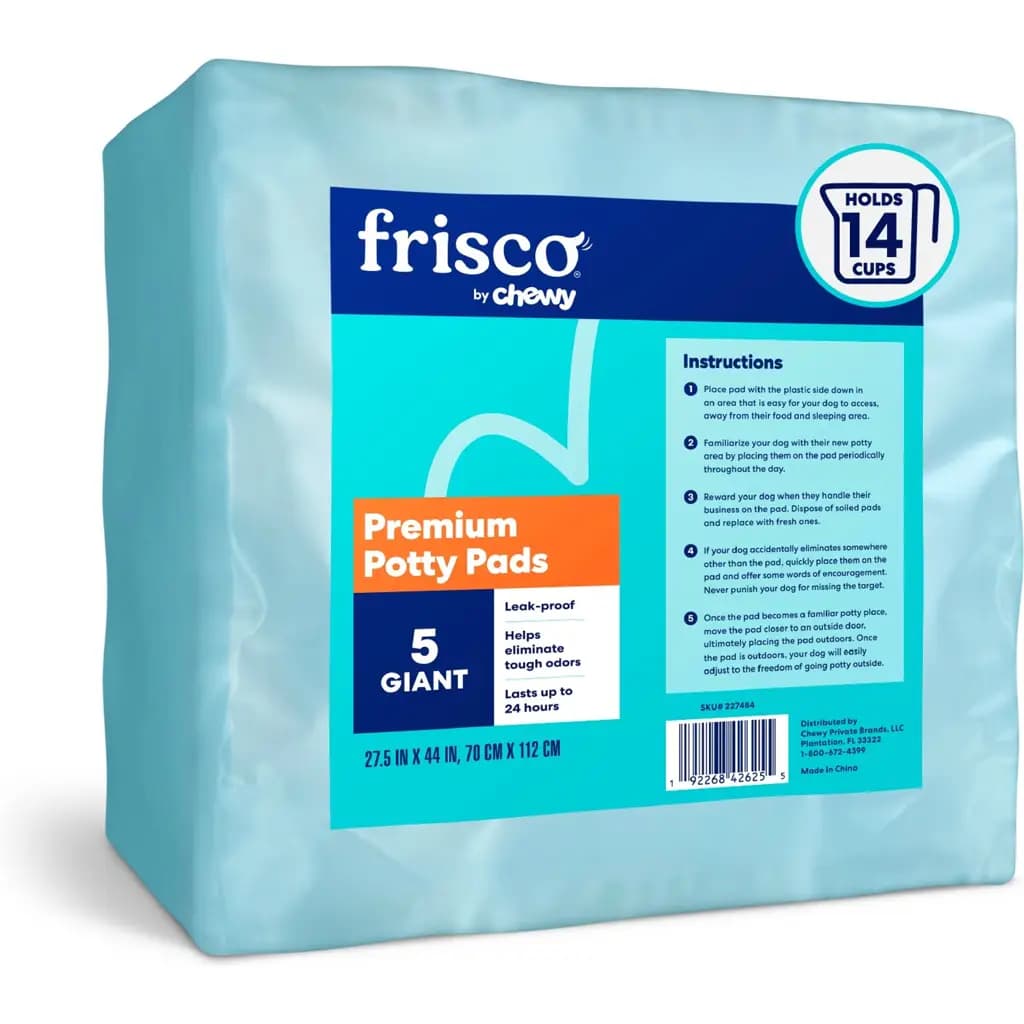 Frisco Giant Premium Dog Training & Potty Pads, 27.5 x 44-in, Unscented, 5 count