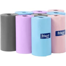 Frisco Dog Poop Bag Solid Assortment in Teal Blue, Violet, Gray, & Coral, 270 count