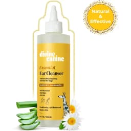 Divine Canine Essential Ear Cleanser, Anti-Microbial & Anti-Odor Solution Dog Ear Cleaner, 8-fl oz bottle